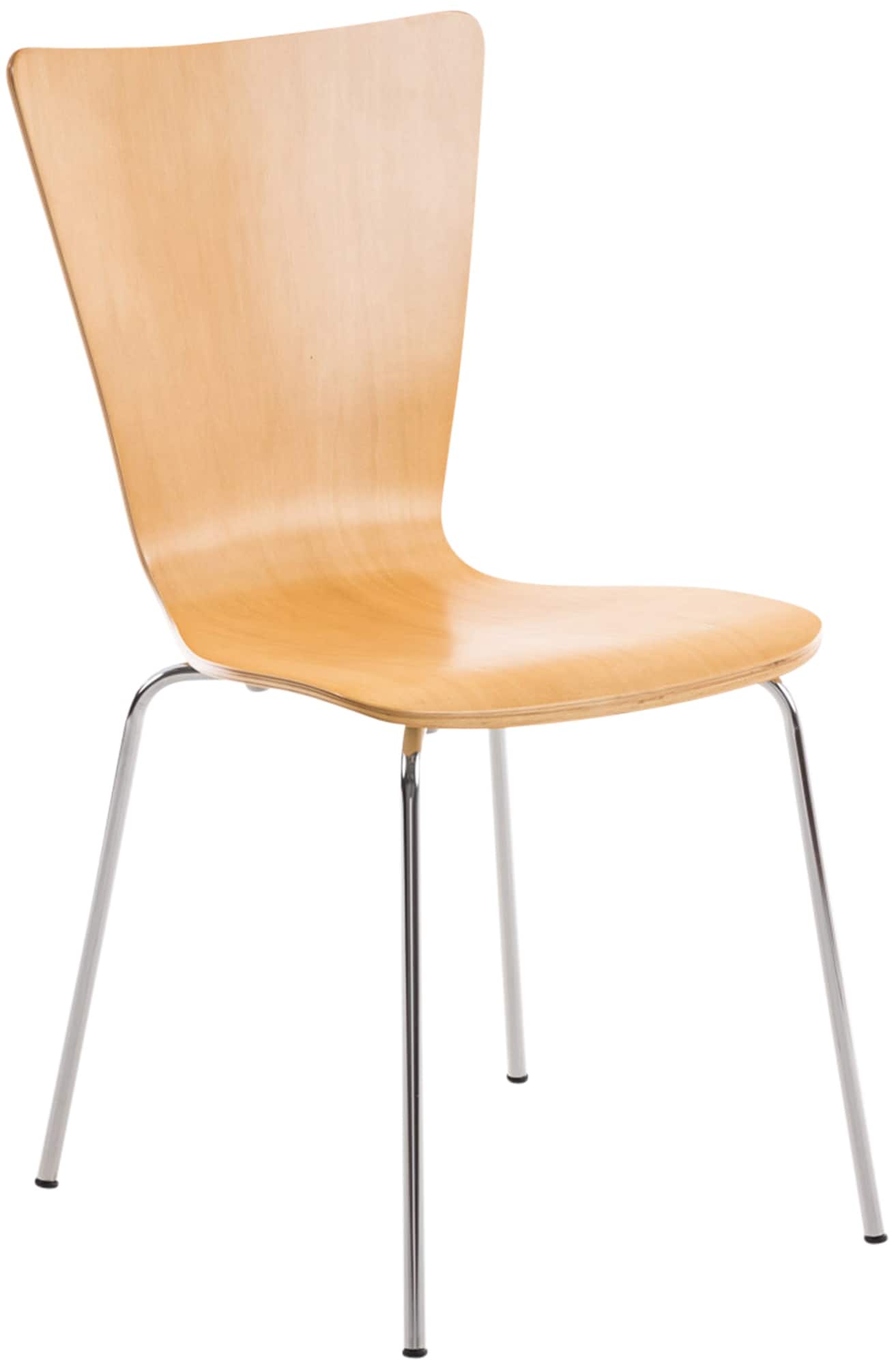 CLP Stapelstuhl Aaron I Ergonomisch Geformter Konferenzstuhl Mit Holzsitz I Platzsparender Besucherstuhl Mit Bodenschonern 