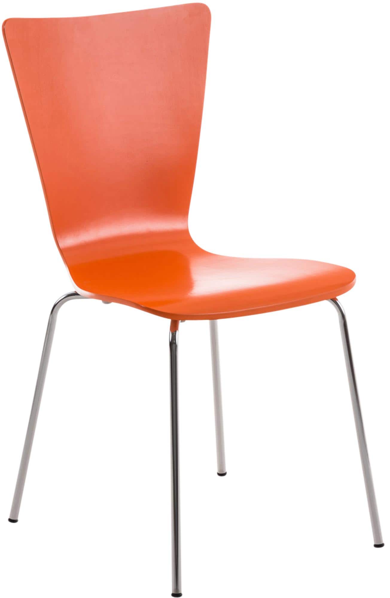 CLP Stapelstuhl Aaron I Ergonomisch Geformter Konferenzstuhl Mit Holzsitz I Platzsparender Besucherstuhl Mit Bodenschonern 