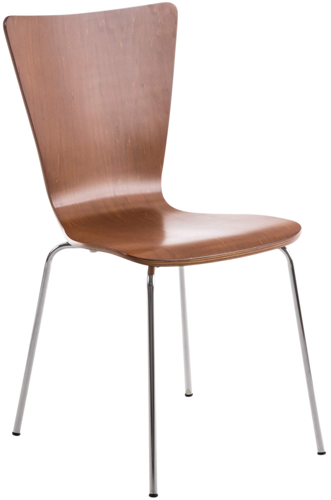 CLP Stapelstuhl Aaron I Ergonomisch Geformter Konferenzstuhl Mit Holzsitz I Platzsparender Besucherstuhl Mit Bodenschonern 