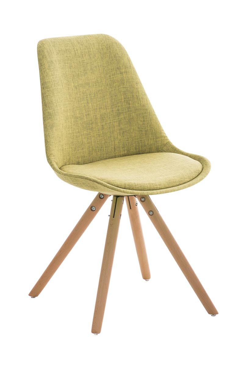 CLP Retrostuhl PEGLEG mit Stoffbezug I Gepolsterter Schalenstuhl mit Holzbeinen und einer Sitzh&ouml;he 46 cm 