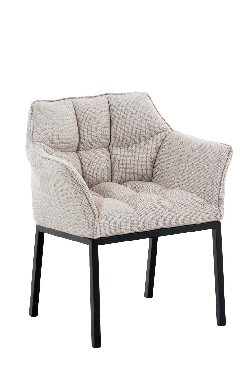 CLP Loungesessel OCTAVIA mit Stoffbezug I Polsterstuhl mit Armlehnen und Gestell aus Edelstahl / Metall I In vielen Farben erh&auml;ltlich 