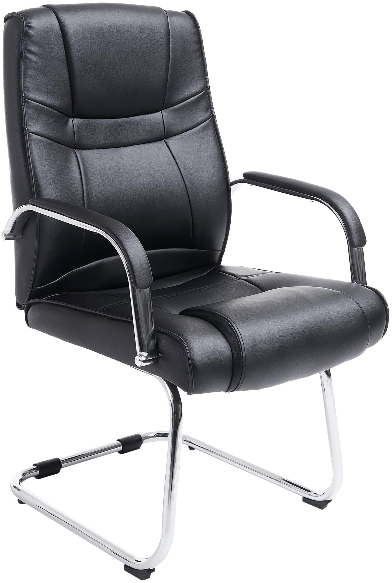 CLP XXL-Freischwinger Attila I gepolsterter Besucherstuhl mit Kunstleder-Bezug I Bis 180 kg belastbar 