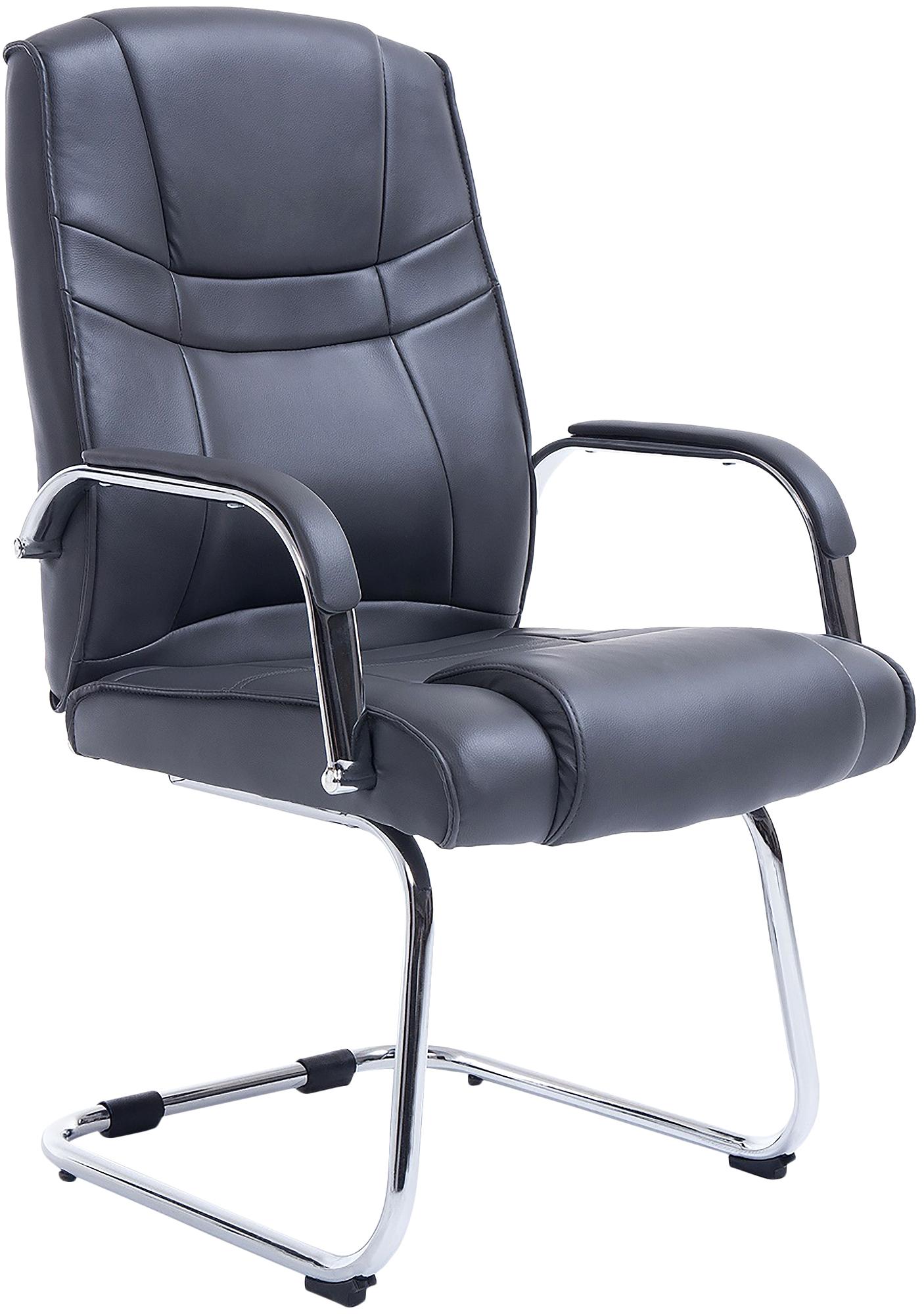 CLP XXL-Freischwinger Attila I gepolsterter Besucherstuhl mit Kunstleder-Bezug I Bis 180 kg belastbar 