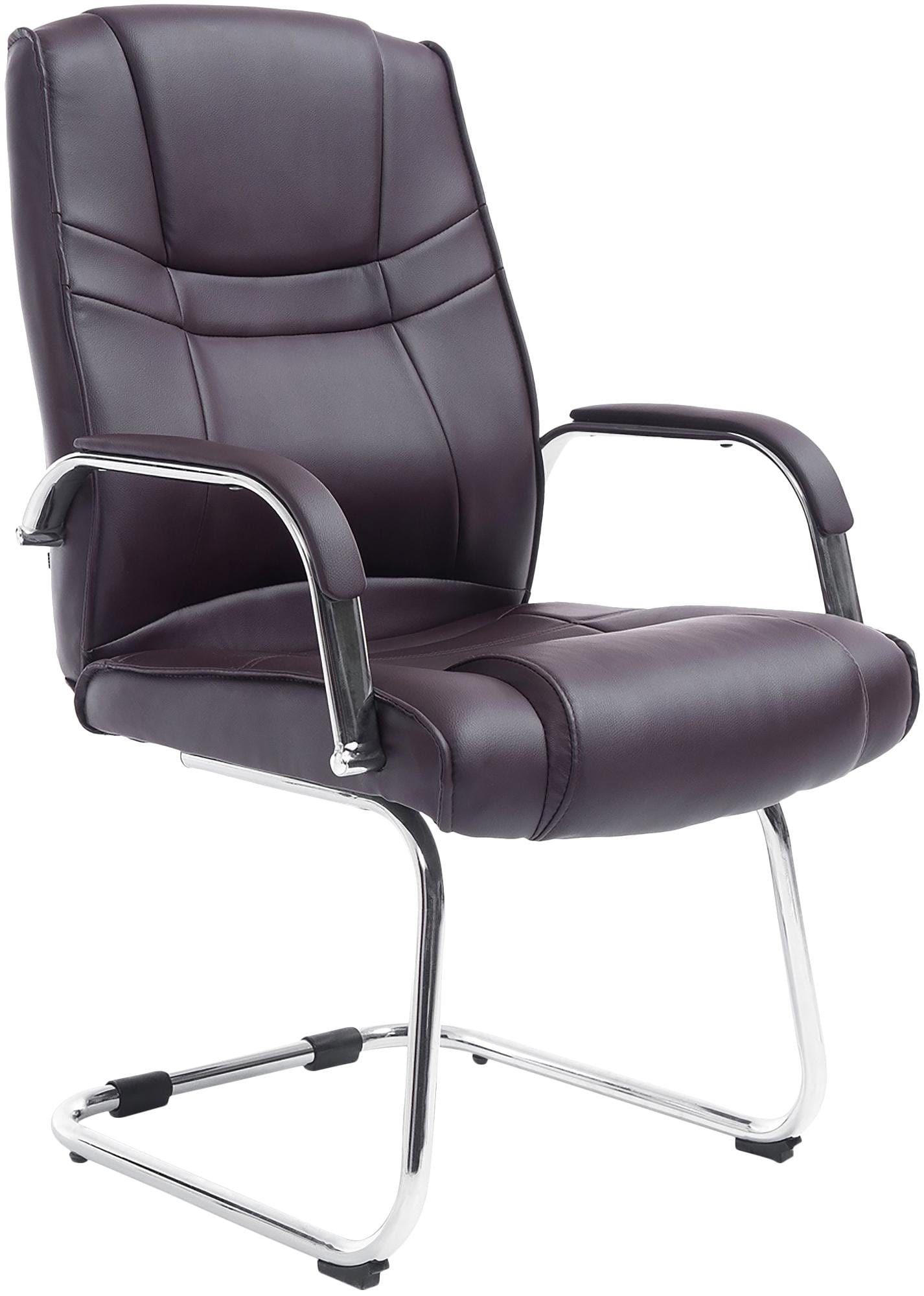 CLP XXL-Freischwinger Attila I gepolsterter Besucherstuhl mit Kunstleder-Bezug I Bis 180 kg belastbar 