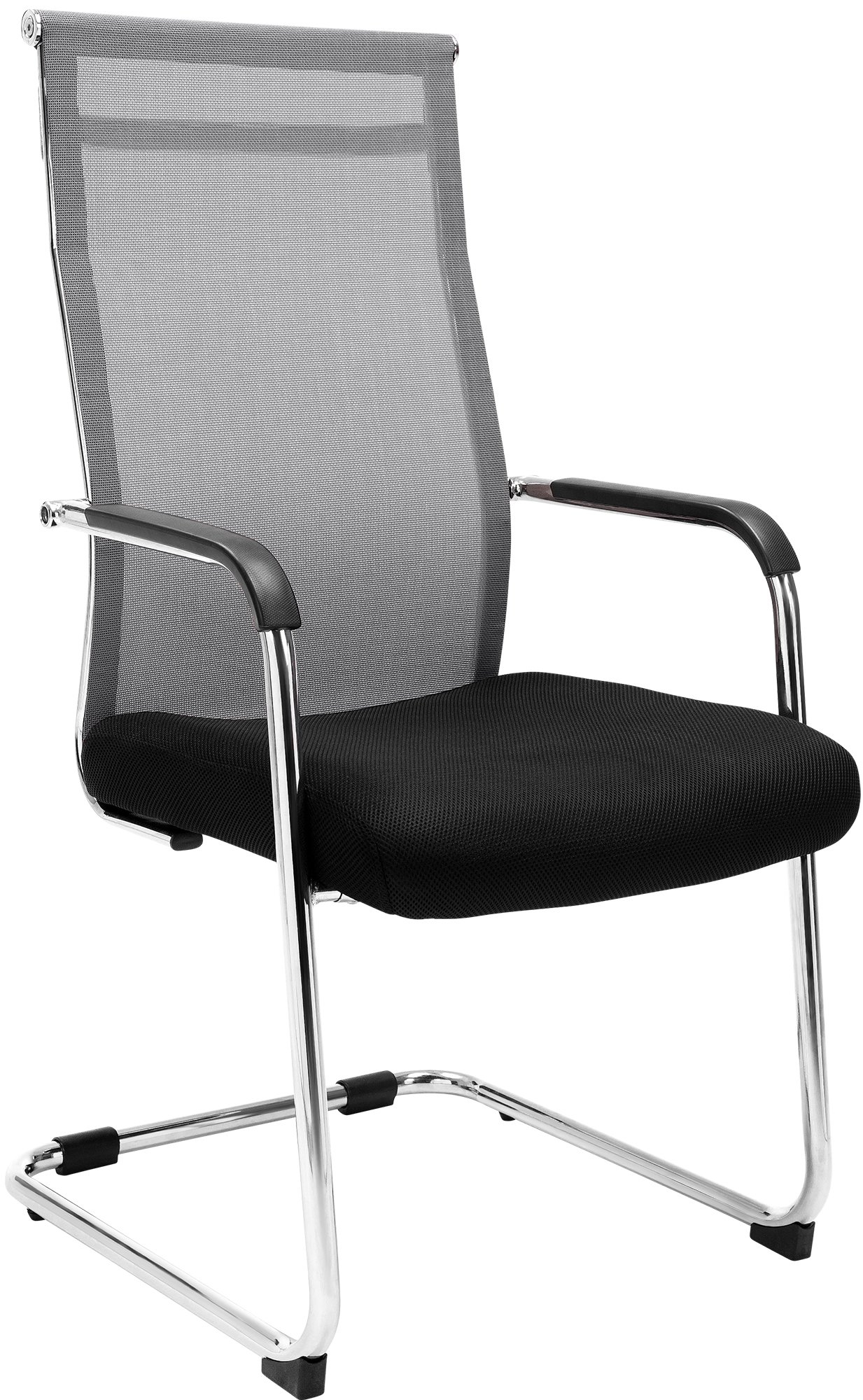 CLP Freischwinger Brenda I Besucherstuhl Mit Stoff-Bezug I R&uuml;ckenlehne Mit Netz-Bezug 