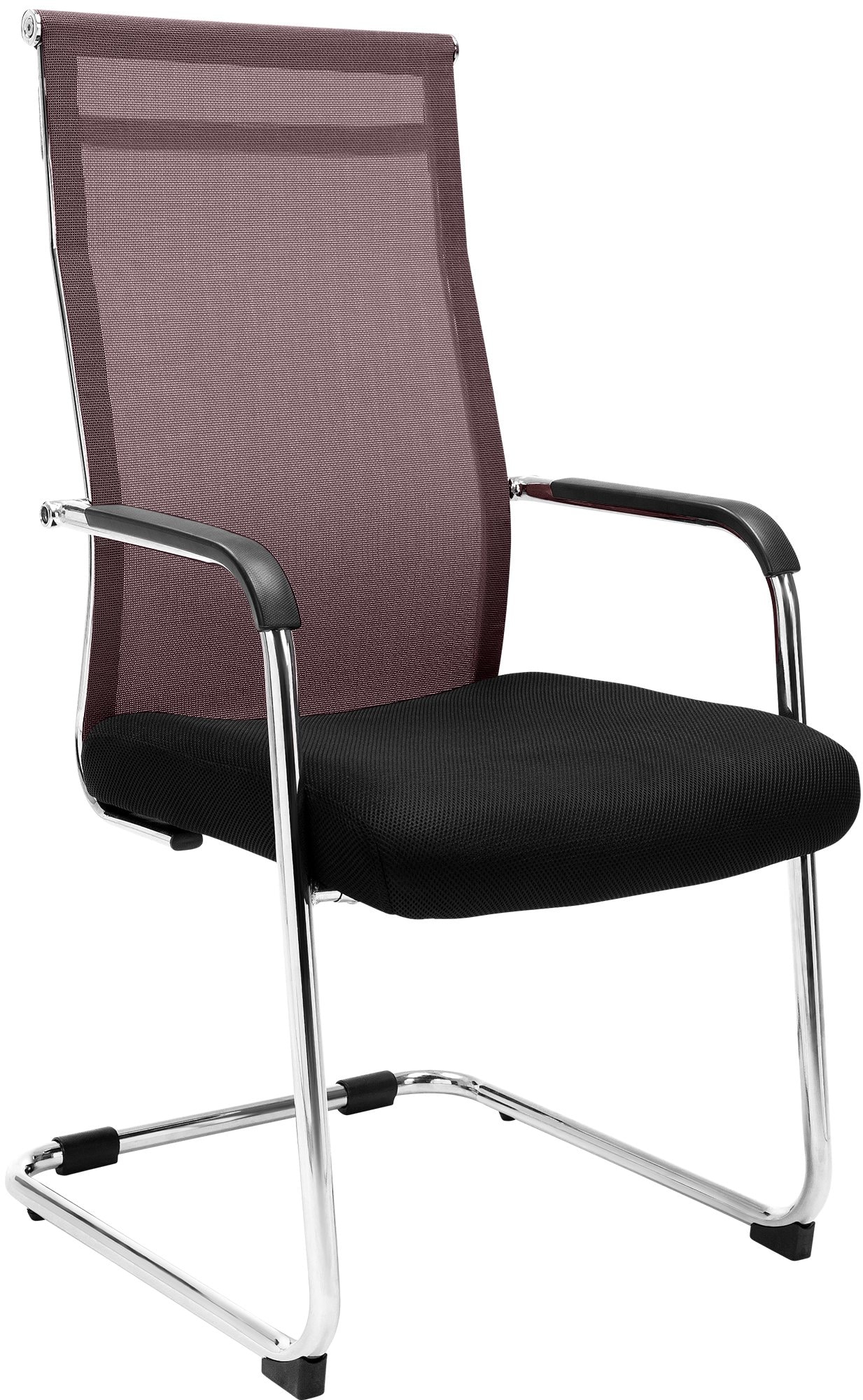 CLP Freischwinger Brenda I Besucherstuhl Mit Stoff-Bezug I R&uuml;ckenlehne Mit Netz-Bezug 