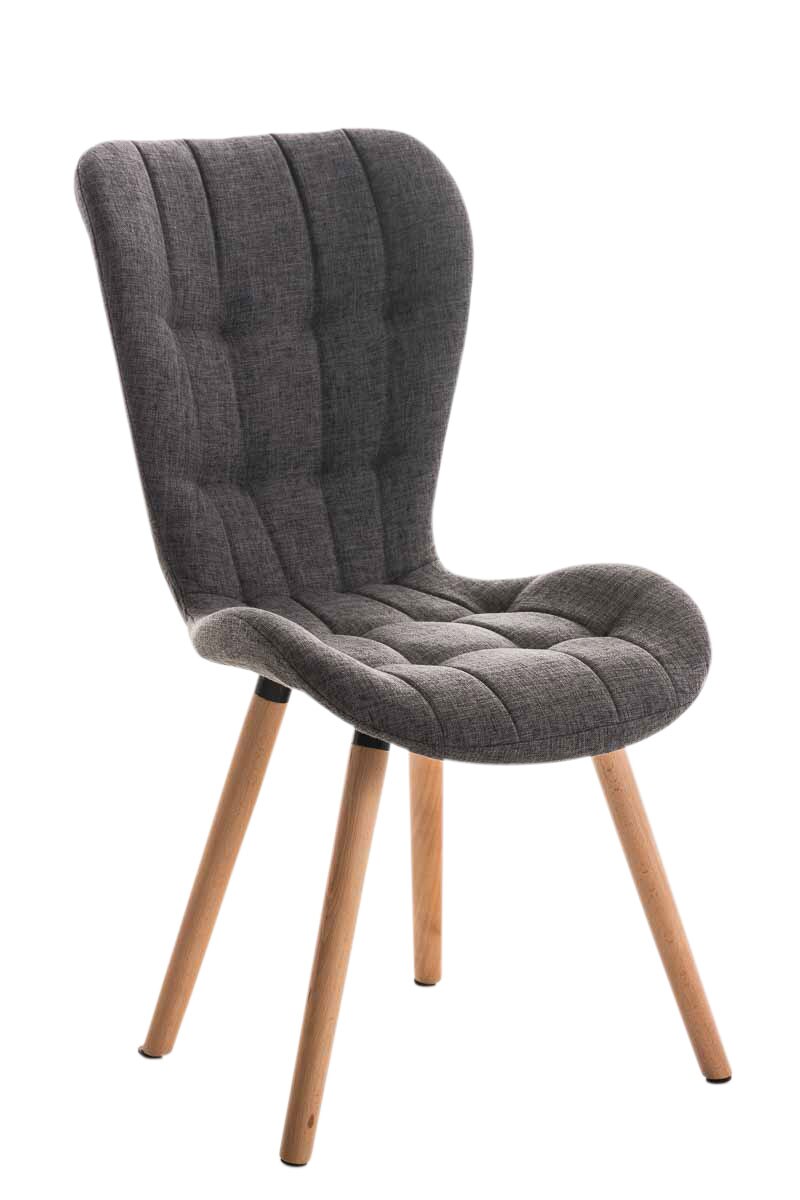 CLP Esszimmerstuhl Elda Mit Polsterung Und Stoffbezug I Lehnstuhl Mit Robustem Holzgestell I Polsterstuhl Mit Ziern&auml;hten 