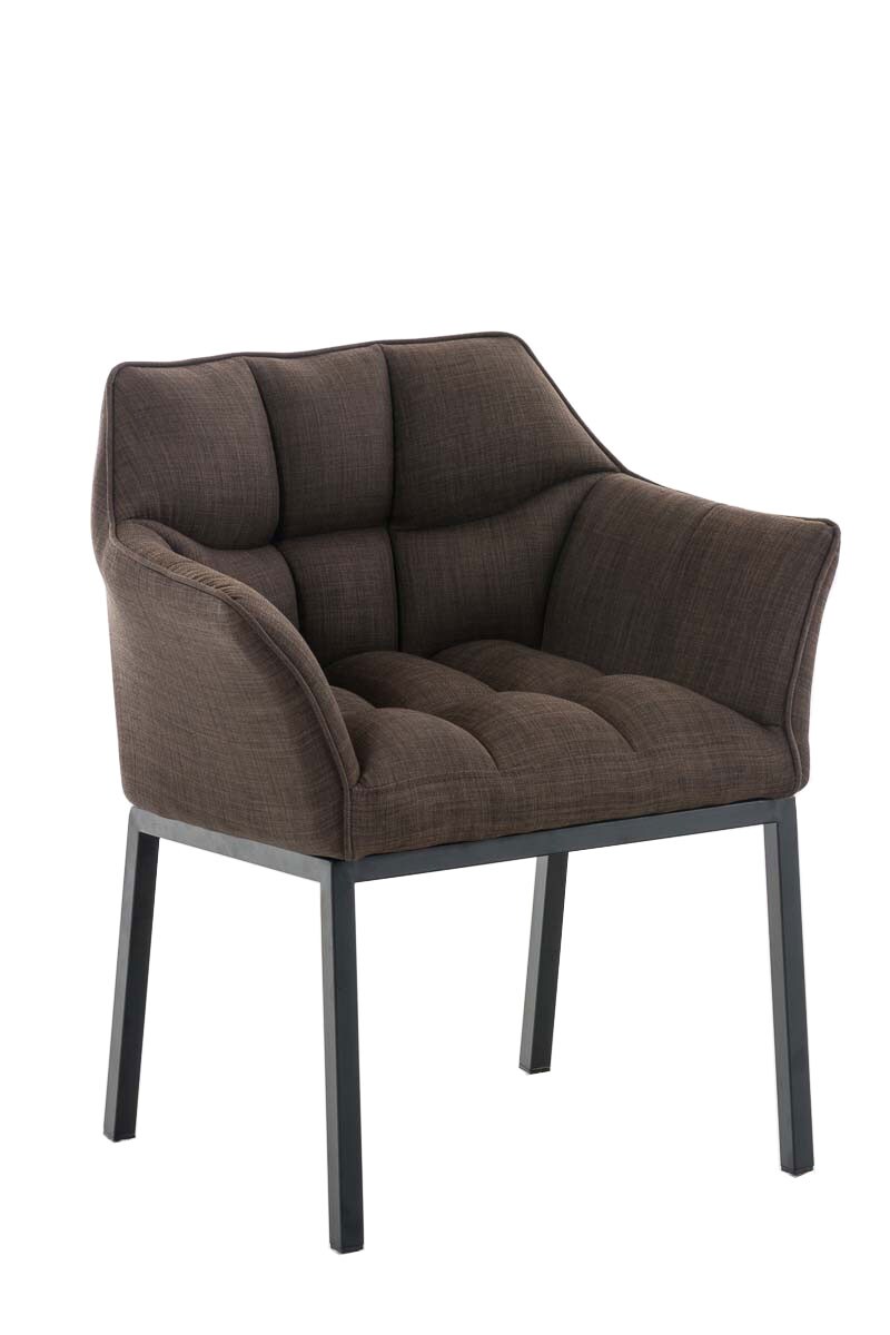 CLP Loungesessel OCTAVIA mit Stoffbezug I Polsterstuhl mit Armlehnen und Gestell aus Edelstahl / Metall I In vielen Farben erh&auml;ltlich 