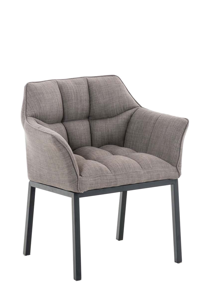 CLP Loungesessel OCTAVIA mit Stoffbezug I Polsterstuhl mit Armlehnen und Gestell aus Edelstahl / Metall I In vielen Farben erh&auml;ltlich 