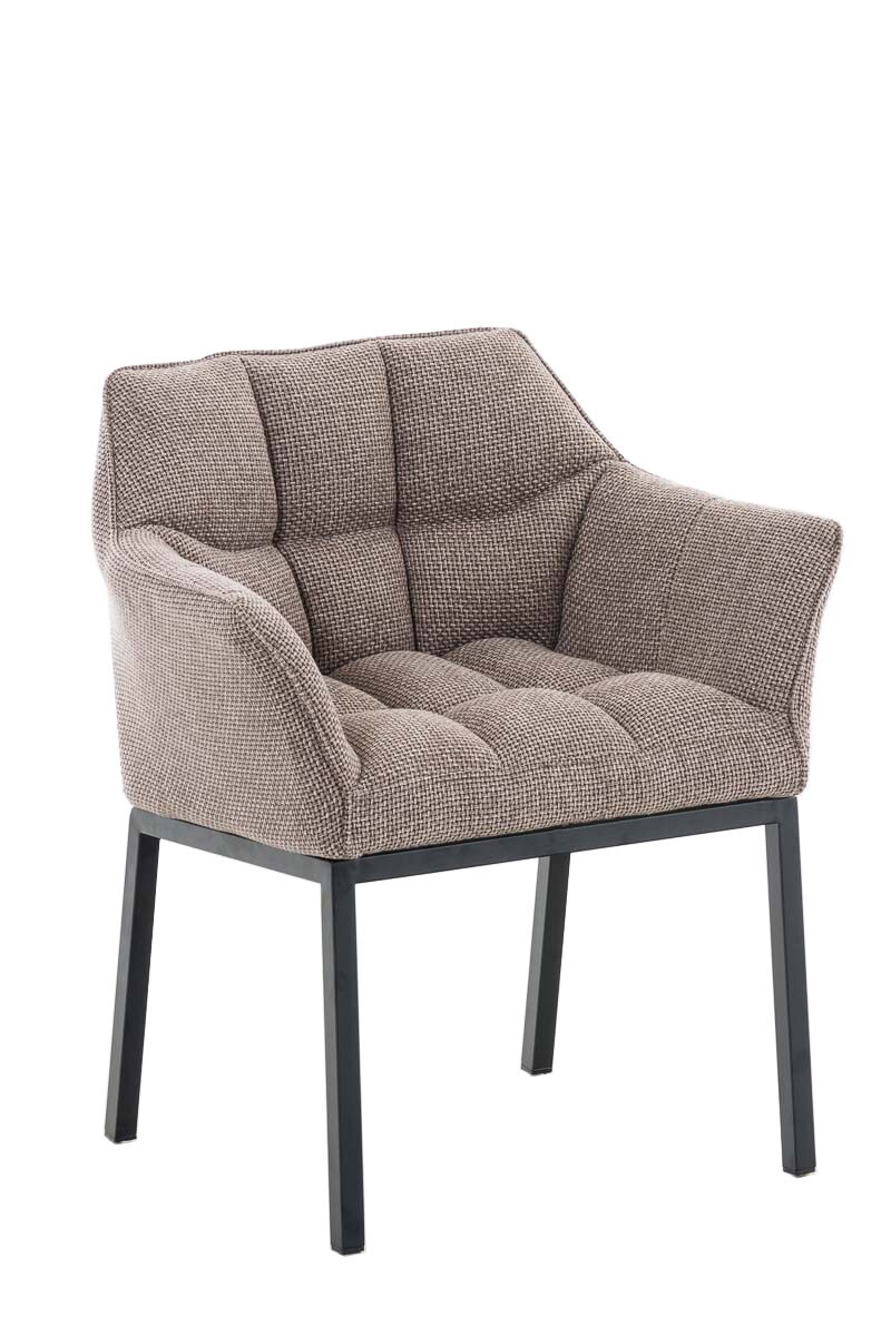 CLP Loungesessel OCTAVIA mit Stoffbezug I Polsterstuhl mit Armlehnen und Gestell aus Edelstahl / Metall I In vielen Farben erh&auml;ltlich 