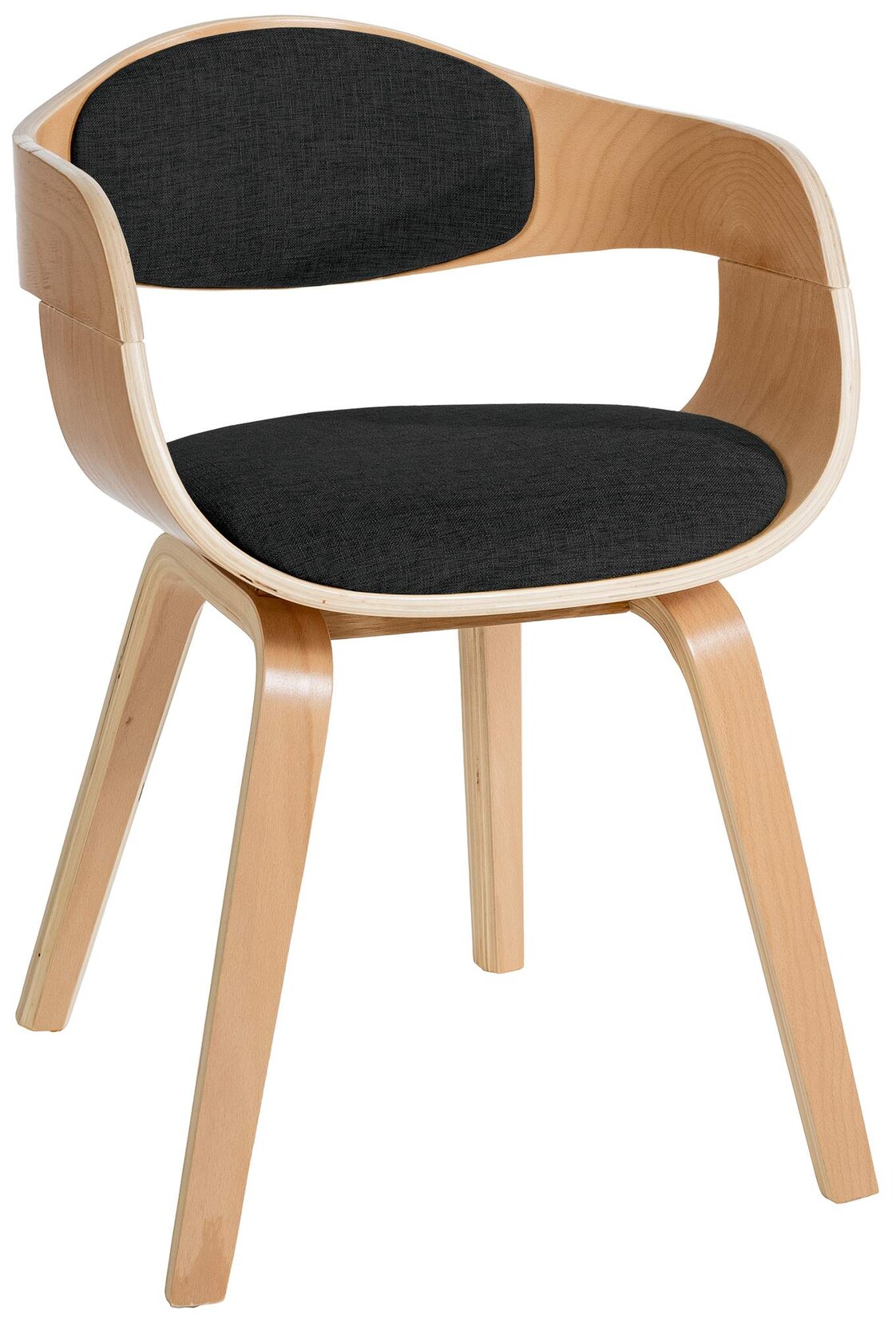 CLP Besucherstuhl Kingston Stoff Farbe: natur/schwarz