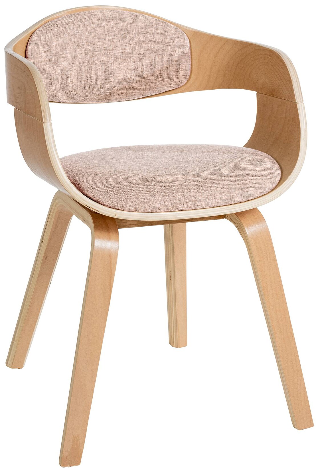 CLP Esszimmerstuhl ergonomisch Kingston,Lehnstuhl mit umlaufender Rückenlehne, Holzgestell belastbar bis 150 kg