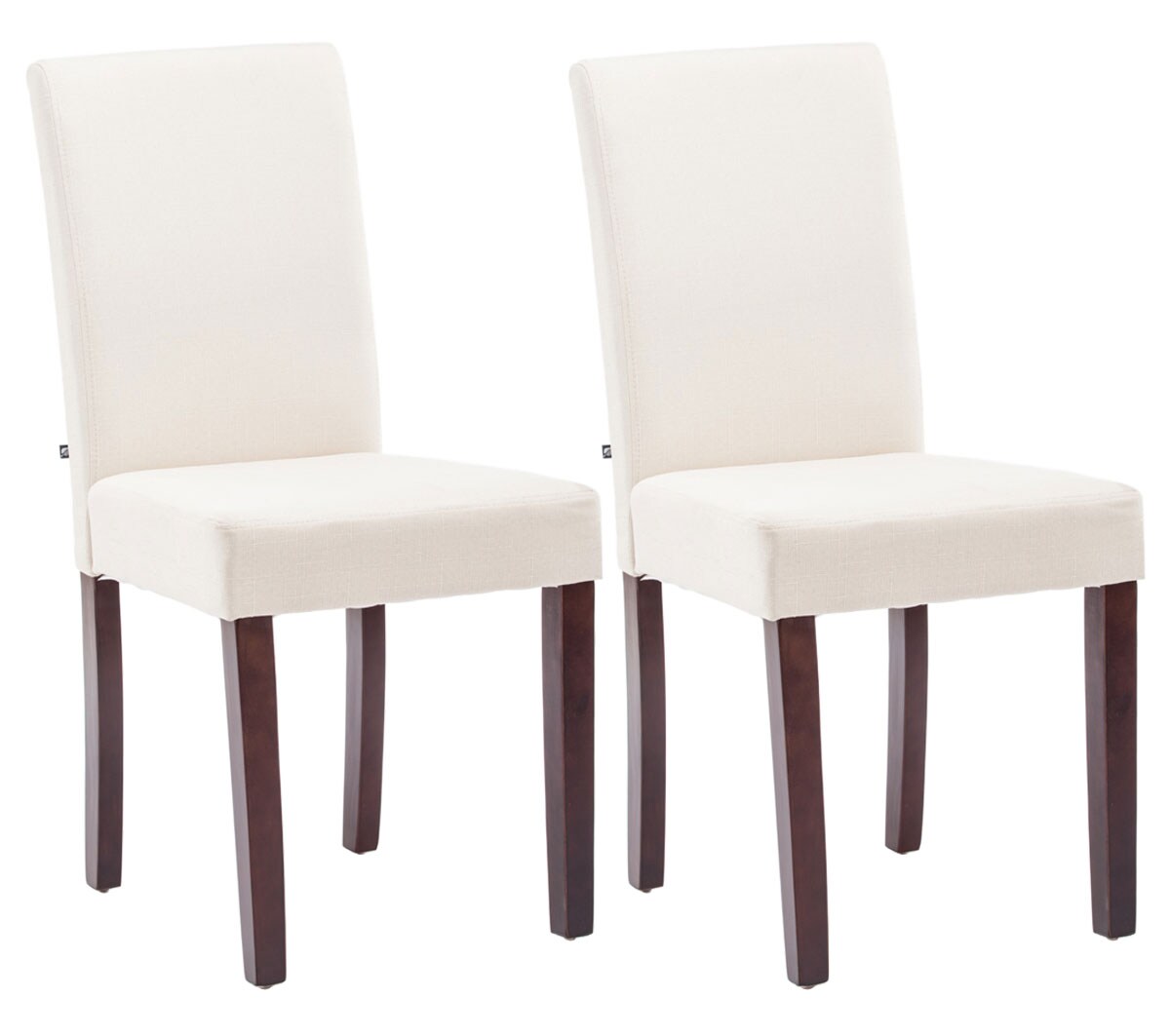 CLP 2er Set Esszimmerstuhl Ina Stoff cappuccino Farbe: creme, Gestell Farbe: cappuccino