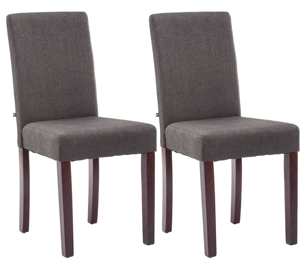 CLP 2er Set Esszimmerstuhl Ina Stoff cappuccino Farbe: dunkelgrau, Gestell Farbe: cappuccino