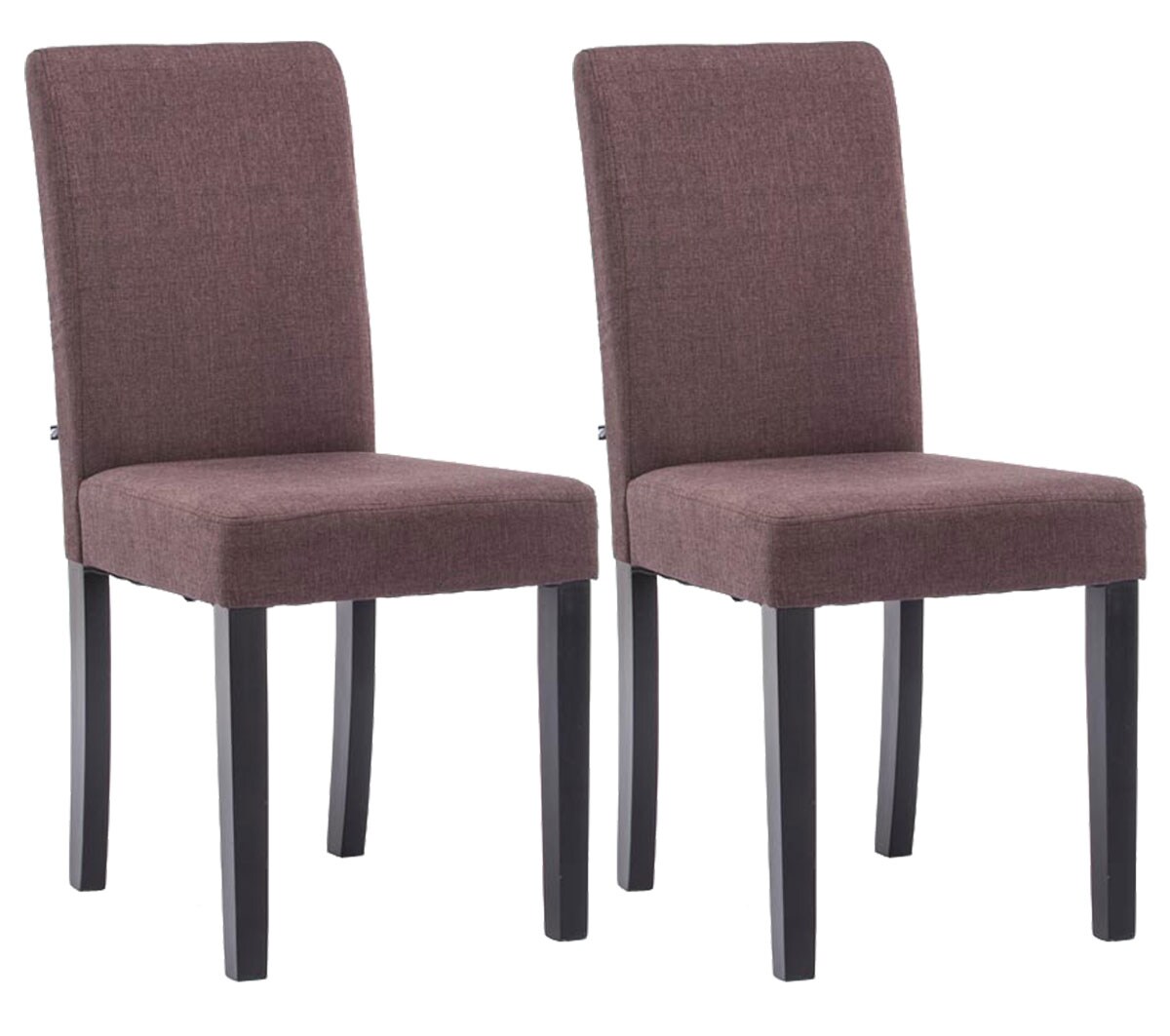 CLP 2er Set Esszimmerstuhl Ina Stoff schwarz Farbe: braun, Gestell Farbe: schwarz