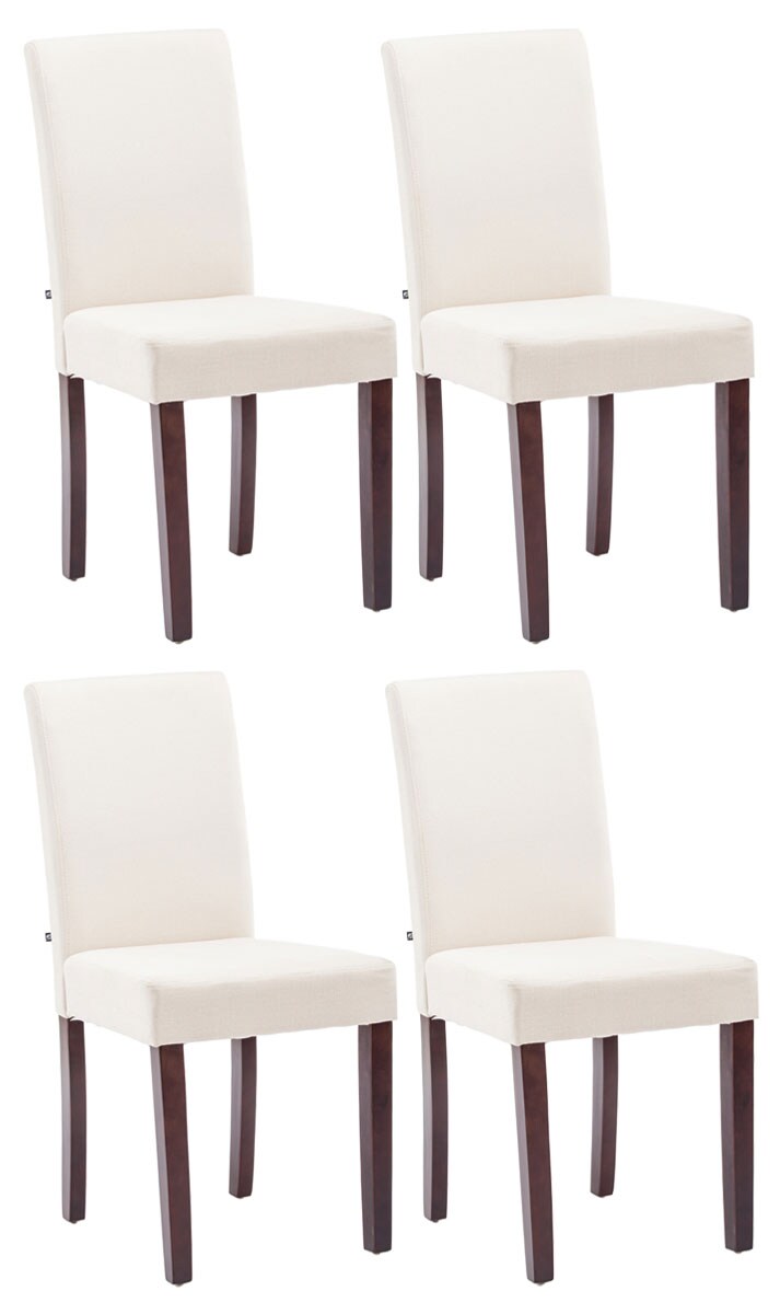 CLP 4er Set Esszimmerstuhl Ina Stoff cappuccino Farbe: creme, Gestell Farbe: cappuccino