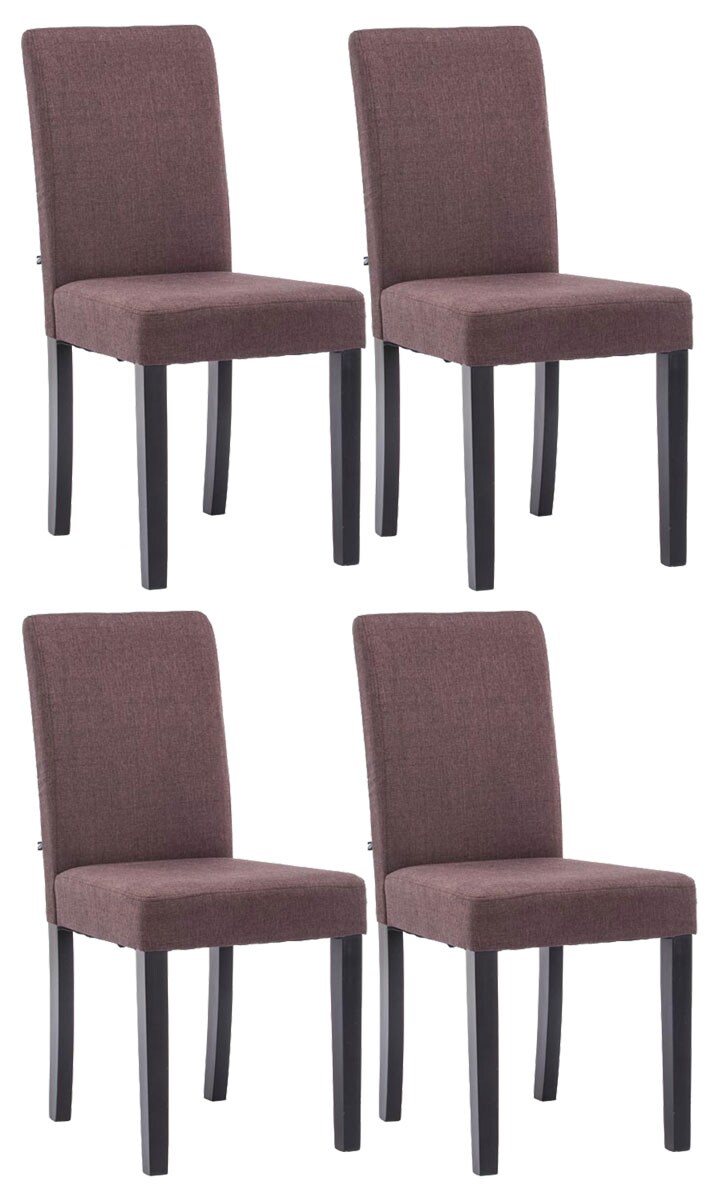 CLP 4er Set Esszimmerstuhl Ina Stoff schwarz Farbe: braun, Gestell Farbe: schwarz