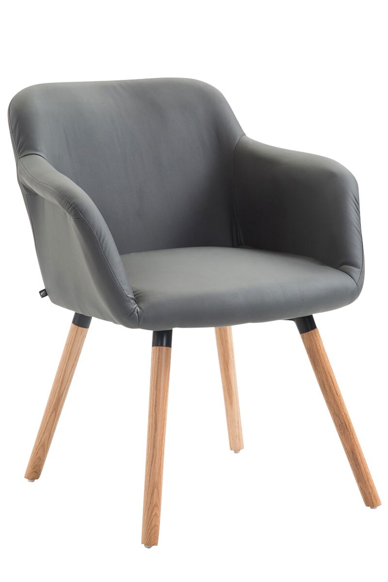 CLP Esszimmerstuhl DEBBIE mit Kunstlederbezug und sesself&ouml;rmigem gepolstertem Sitz I Retrostuhl mit Armlehne 