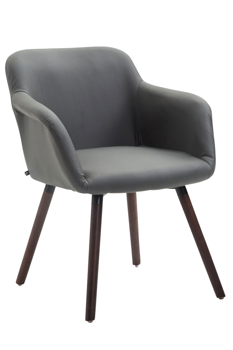 CLP Esszimmerstuhl DEBBIE mit Kunstlederbezug und sesself&ouml;rmigem gepolstertem Sitz I Retrostuhl mit Armlehne 