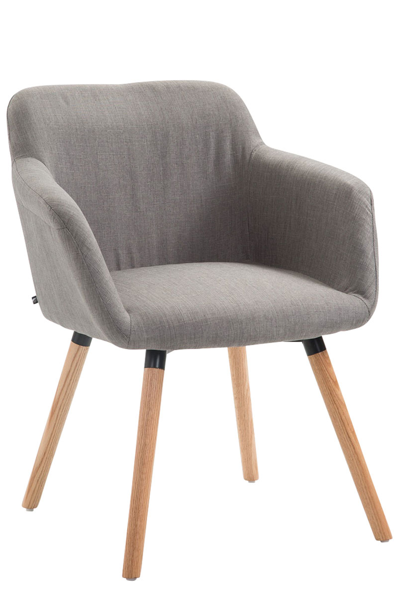 CLP Esszimmerstuhl DEBBIE mit Stoffbezug I Polsterstuhl mit Armlehne und Holzgestell 