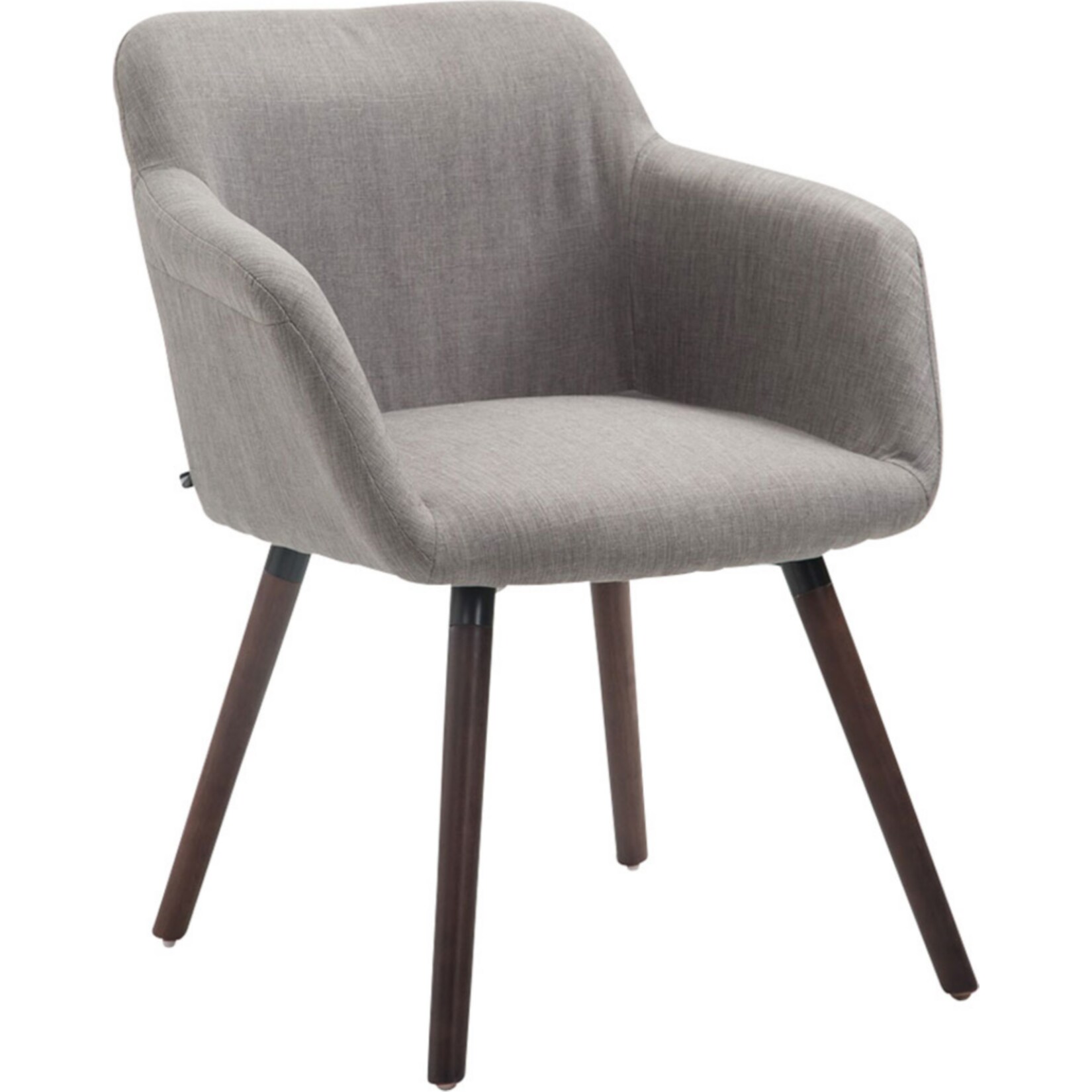 CLP Esszimmerstuhl DEBBIE mit Stoffbezug I Polsterstuhl mit Armlehne und Holzgestell 