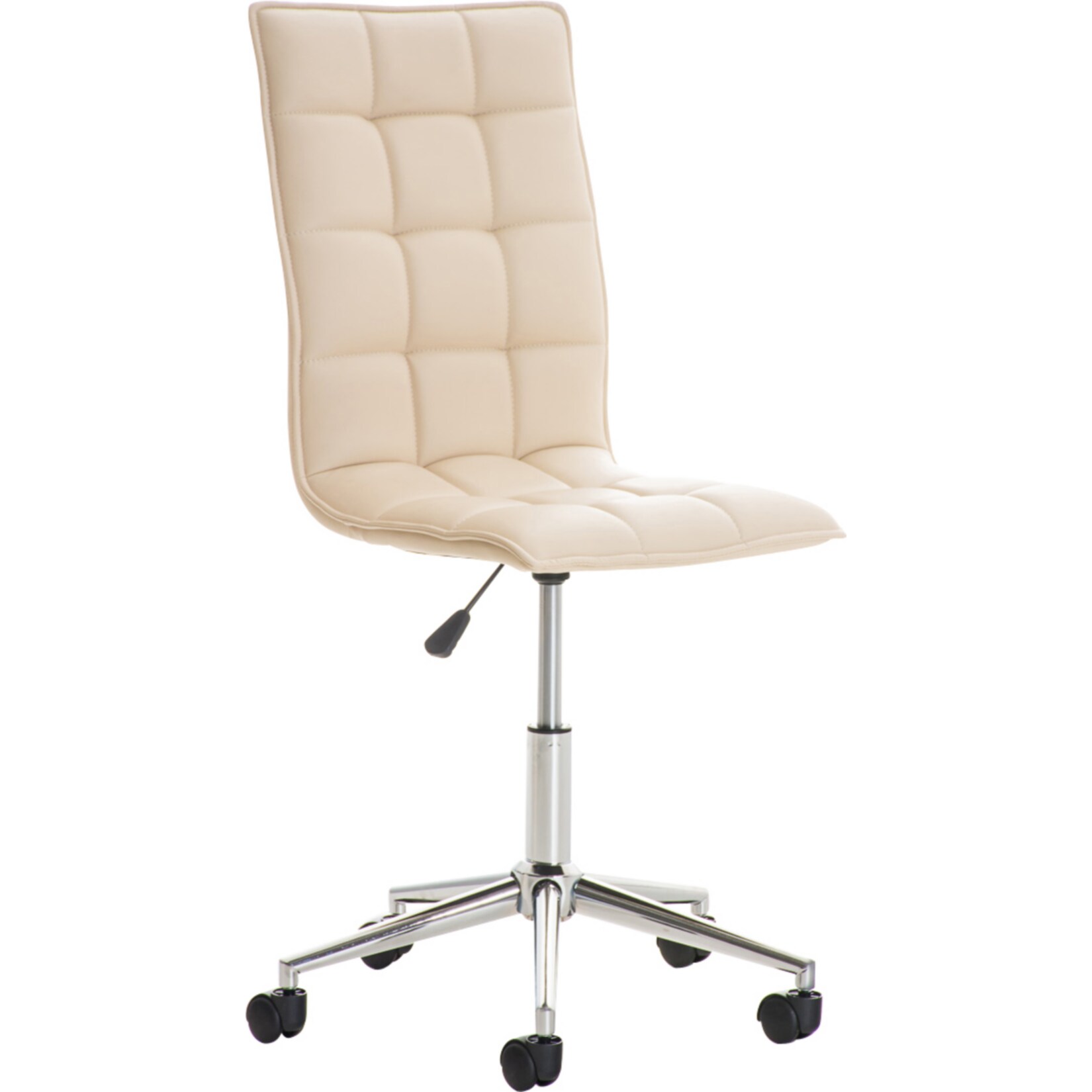 CLP Arbeitshocker Peking Mit Kunstlederbezug | Schreibtischstuhl Mit Laufrollen | H&ouml;henverstellbarer Drehstuhl 