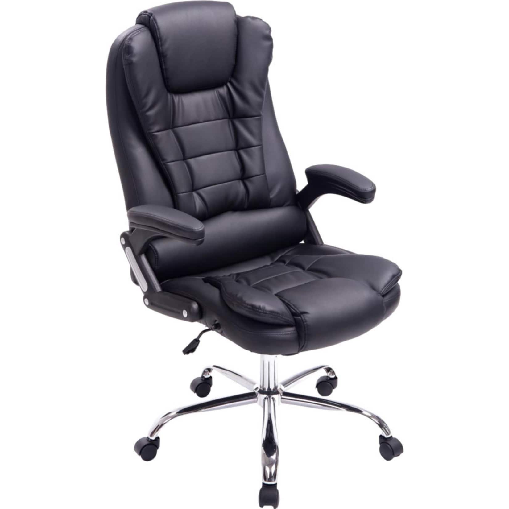 CLP XXL Chefsessel Thor I Max. 150 KG Belastbar I H&ouml;henverstellbarer B&uuml;rostuhl Mit Armlehnen I Drehstuhl Mit Dickem Polster 