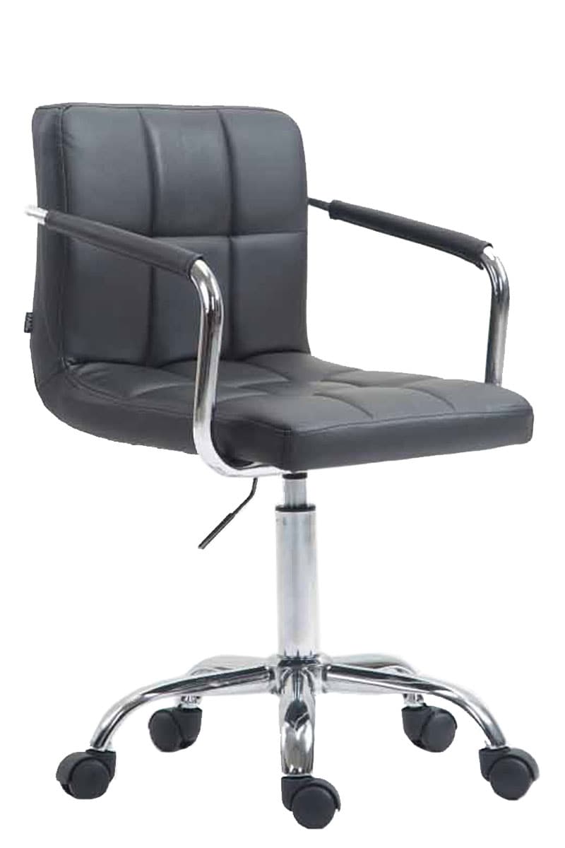 CLP B&uuml;rostuhl LUCY mit gestepptem Kunstlederbezug I Drehstuhl mit Leichtlaufrollen I Schreibtischstuhl mit Armlehne 