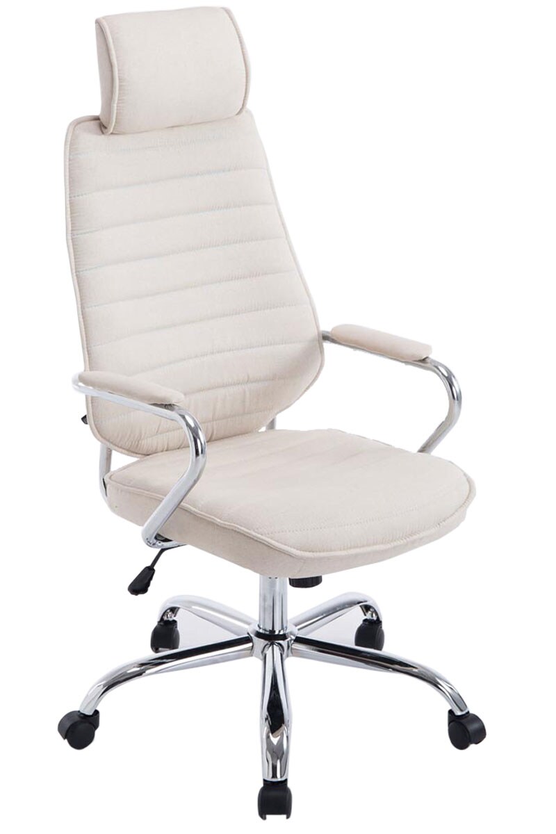 CLP Bürostuhl ergonomisch Rako, Schreibtischstuhl höhenverstellbar drehbar Stoffbezug, Rückenlehne mit Kopfstütze, Armlehnen gepolstert