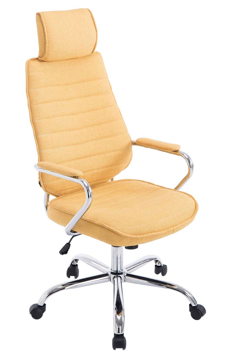 CLP B&uuml;rostuhl ergonomisch Rako, Schreibtischstuhl h&ouml;henverstellbar drehbar Stoffbezug, R&uuml;ckenlehne mit Kopfst&uuml;tze, Armlehnen gepolstert 