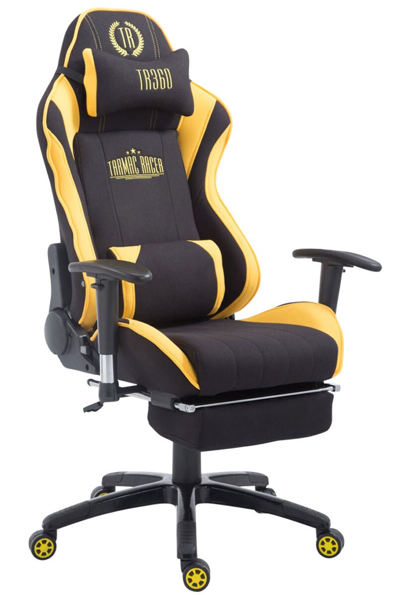 CLP Racing Gaming B&uuml;rostuhl Shift XL l Gamingstuhl Mit Stoffbezug Und 150 KG Belastbarkeit l H&ouml;henverstellbarer Drehstuhl Mit Leichtlaufrollen 