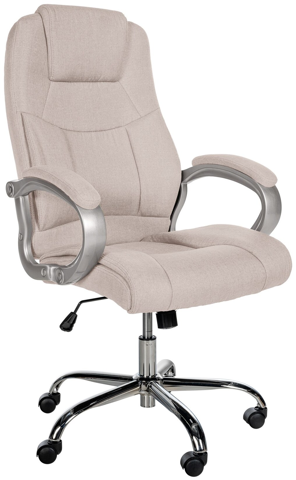 CLP Bürostuhl ergonomisch Apoll XL, höhenverstellbar drehbar, mit Armlehnen und Wippmechanismus, Stoffbezug schwarz, Schreibtischstuhl für …