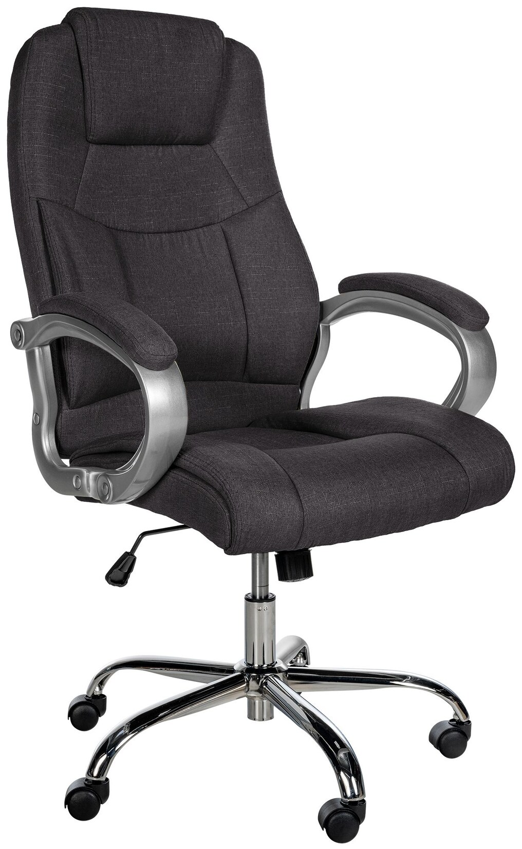 CLP Bürostuhl ergonomisch Apoll XL, höhenverstellbar drehbar, mit Armlehnen und Wippmechanismus, Stoffbezug schwarz, Schreibtischstuhl für …