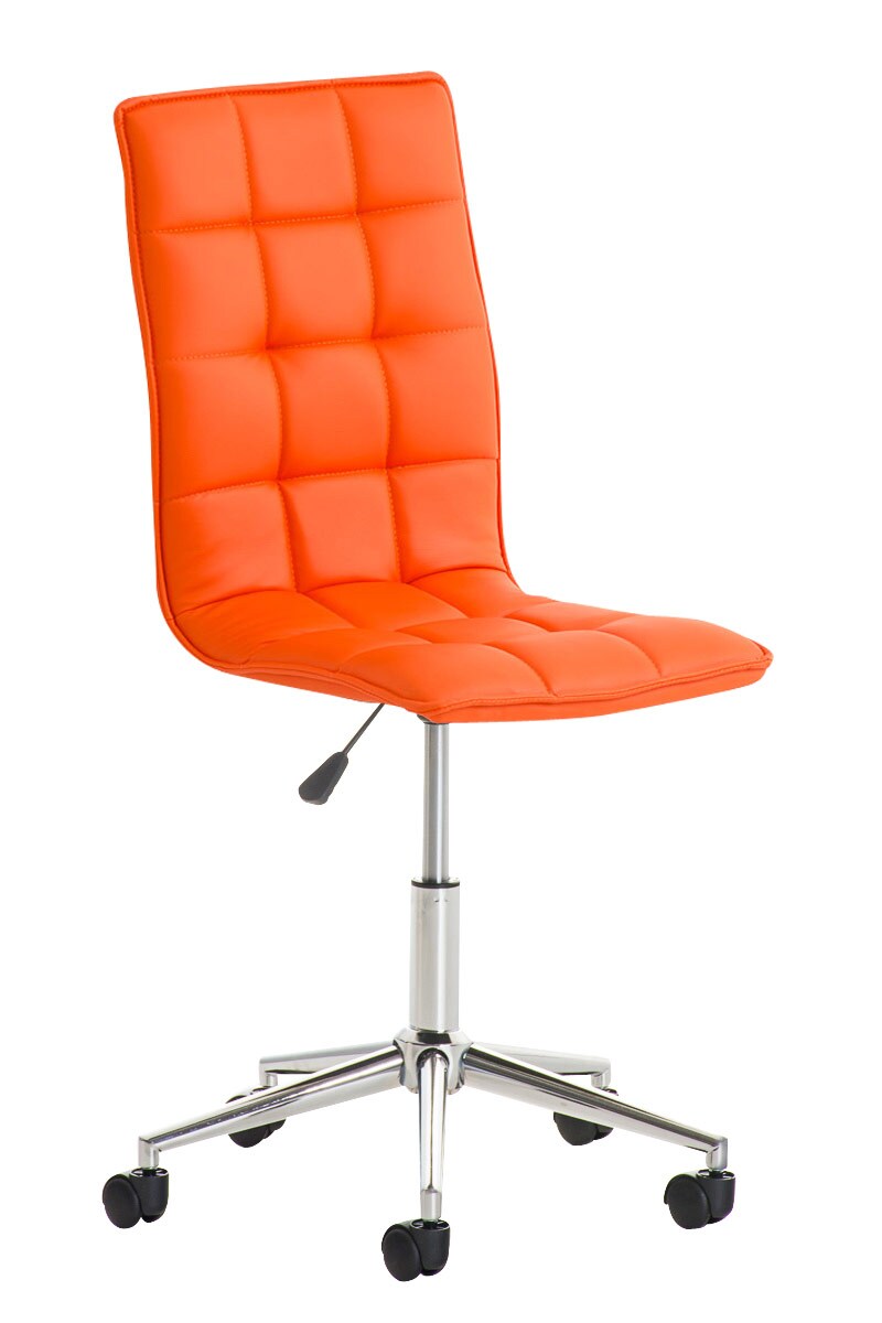 CLP Arbeitshocker Peking Mit Kunstlederbezug | Schreibtischstuhl Mit Laufrollen | H&ouml;henverstellbarer Drehstuhl 