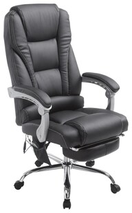 CLP Bürostuhl Pacific Kunstleder I Massage-Funktion I Höhenverstellbar I Fußablage 