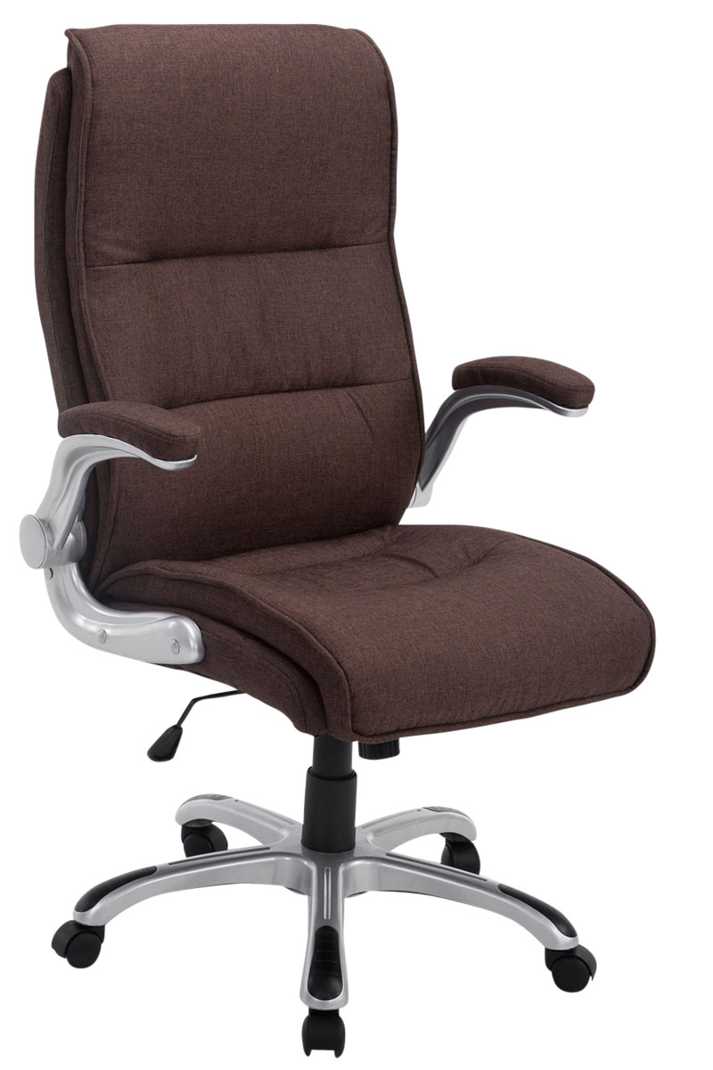 CLP B&uuml;rostuhl XXL VILLACH mit Stoff-Bezug, max. belastbar bis 150 kg, Armlehnen klappbar, h&ouml;henverstellbar 45 - 53 cm, Kunststoff-Gestell 