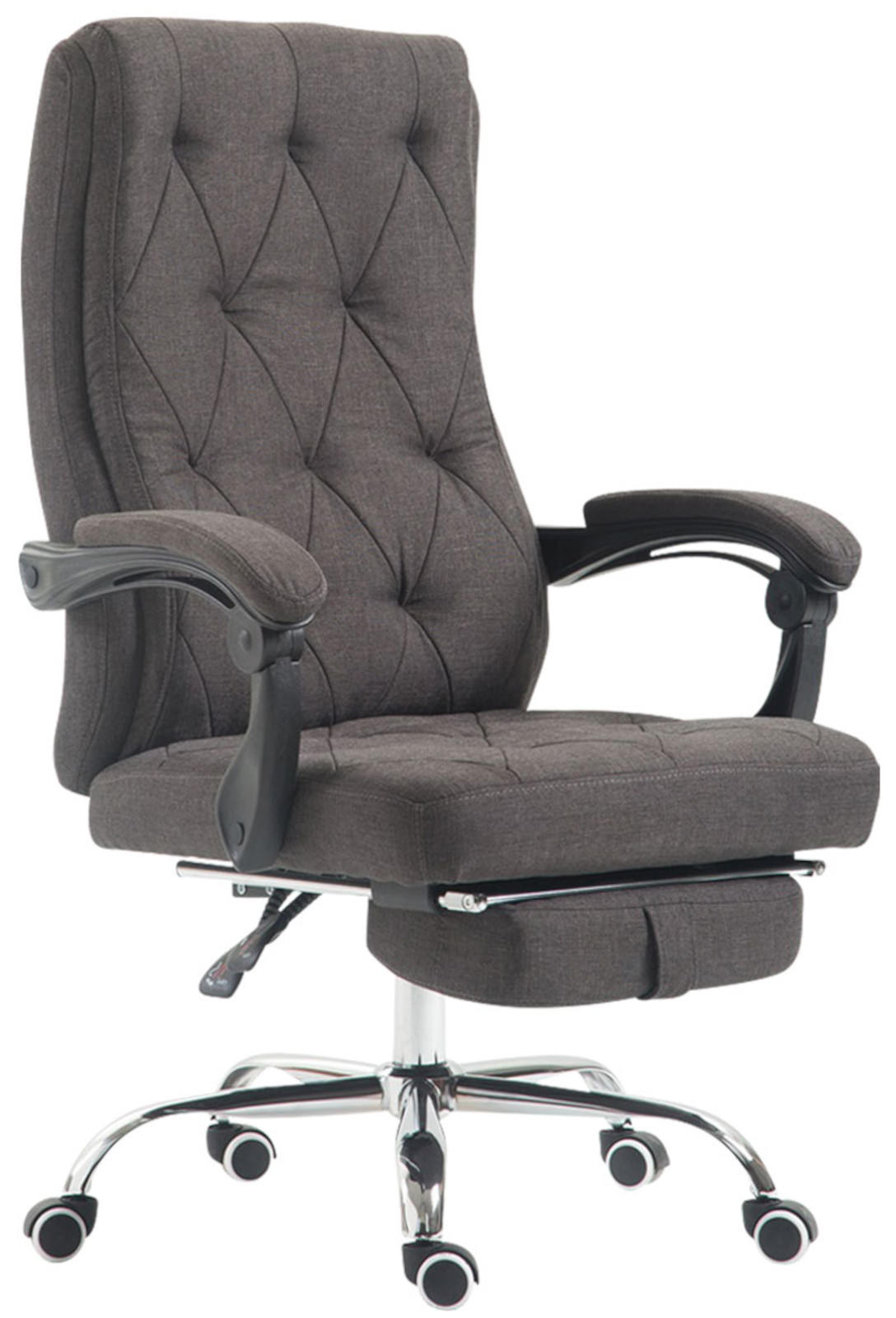 CLP B&uuml;rostuhl Gear Mit Ausziehbarer Fu&szlig;ablage I H&ouml;henverstellbarer Chefsessel Mit Laufrollen I Drehstuhl Mit Polsterung Und Stoffbezug 