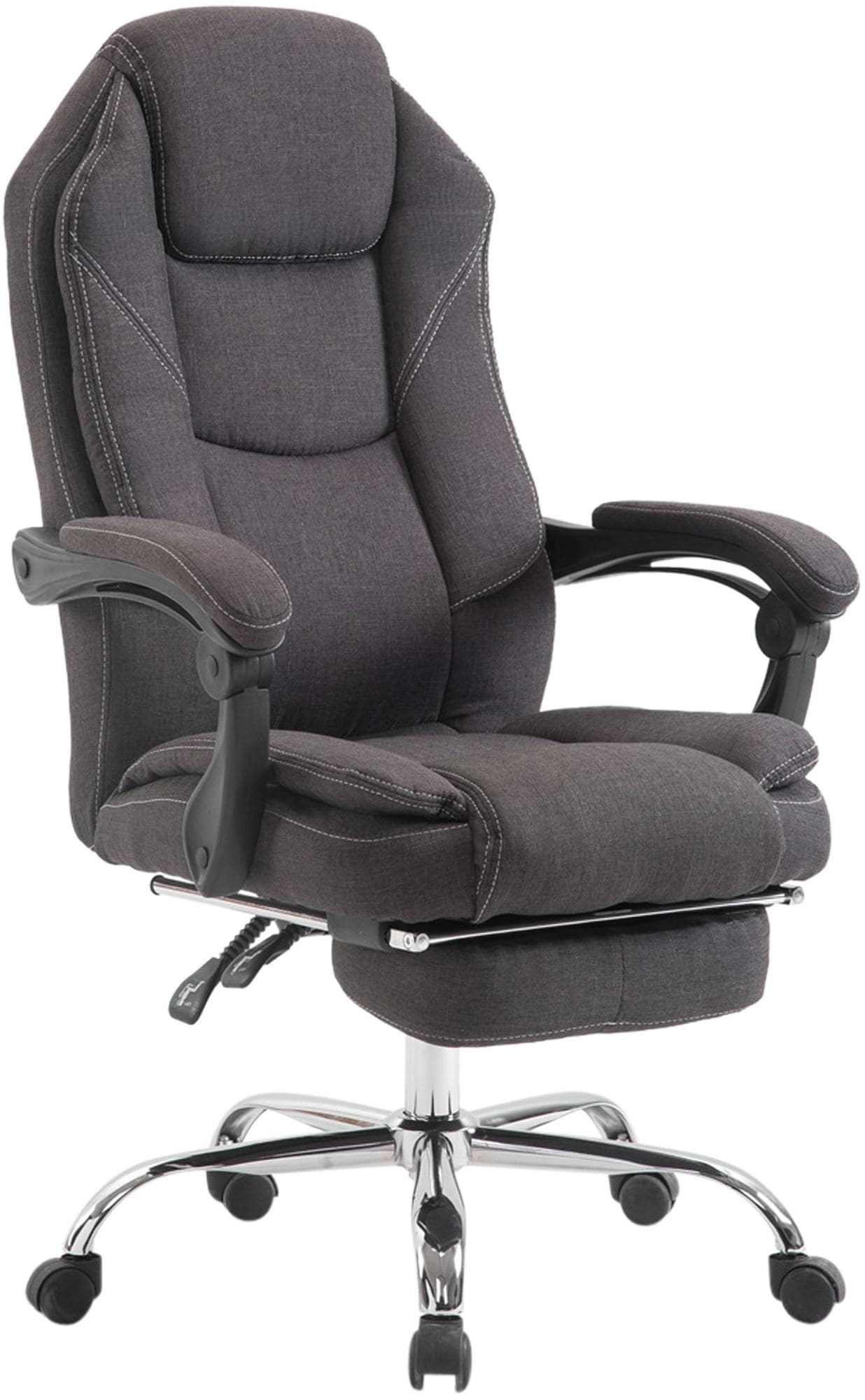 CLP B&uuml;rostuhl Castle Stoffbezug I Schreibtischstuhl mit Fu&szlig;ablage I Ergonomischer Drehstuhl h&ouml;henverstellbar I bis 130 kg belastbar 