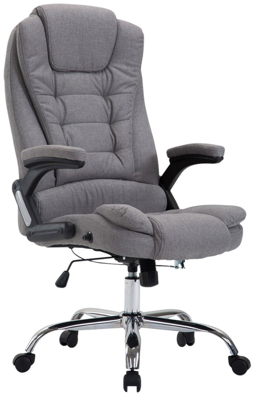 CLP B&uuml;rostuhl ergonomisch 150 kg belastbar Thor, Drehstuhl mit kippbarer R&uuml;ckenlehne modernes Design, h&ouml;henverstellbar 49-59 cm Gestell Chrom 