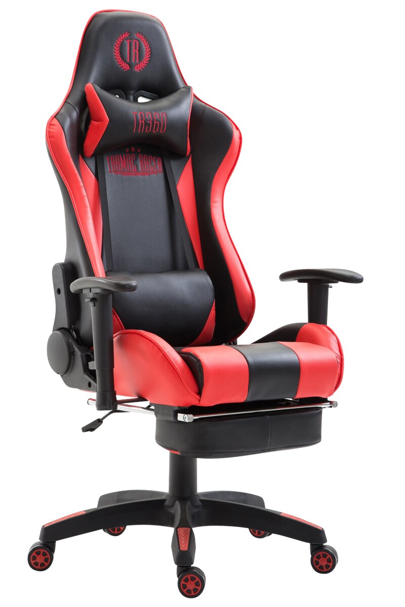 CLP Gaming Bürostuhl BOAVISTA mit Kunstlederbezug, max. belastbar bis 136 kg, Gaming Stuhl mit/ohne Fußablage, Chefsessel mit …