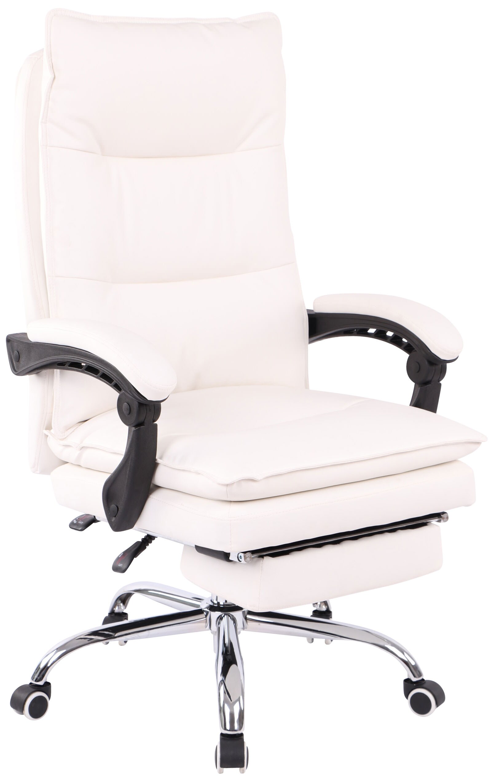 CLP B&uuml;rostuhl Power Mit Kunstlederbezug I Ergonomischer B&uuml;rosessel Mit Verstellbarer Sitzh&ouml;he I Drehstuhl Mit Ausziehbarer Fu&szlig;ablage 