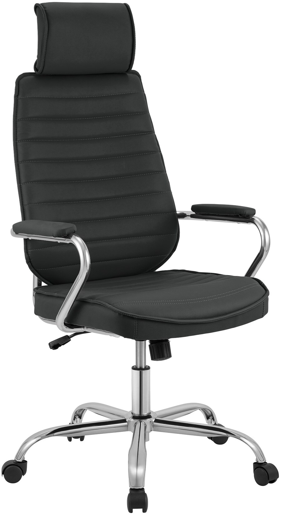 CLP Bürostuhl ergonomisch Rako, Schreibtischstuhl höhenverstellbar drehbar Kunstleder, Rückenlehne mit Kopfstütze, Armlehnen gepolstert