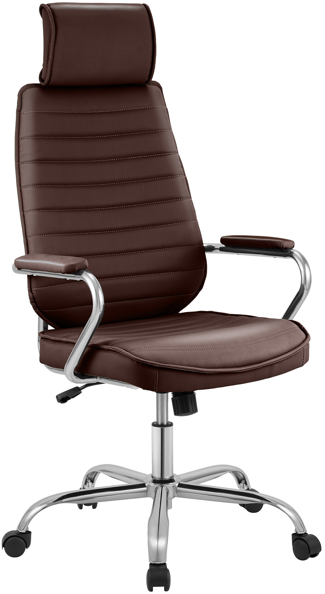 CLP B&uuml;rostuhl ergonomisch Rako, Schreibtischstuhl h&ouml;henverstellbar drehbar Kunstleder, R&uuml;ckenlehne mit Kopfst&uuml;tze, Armlehnen gepolstert 