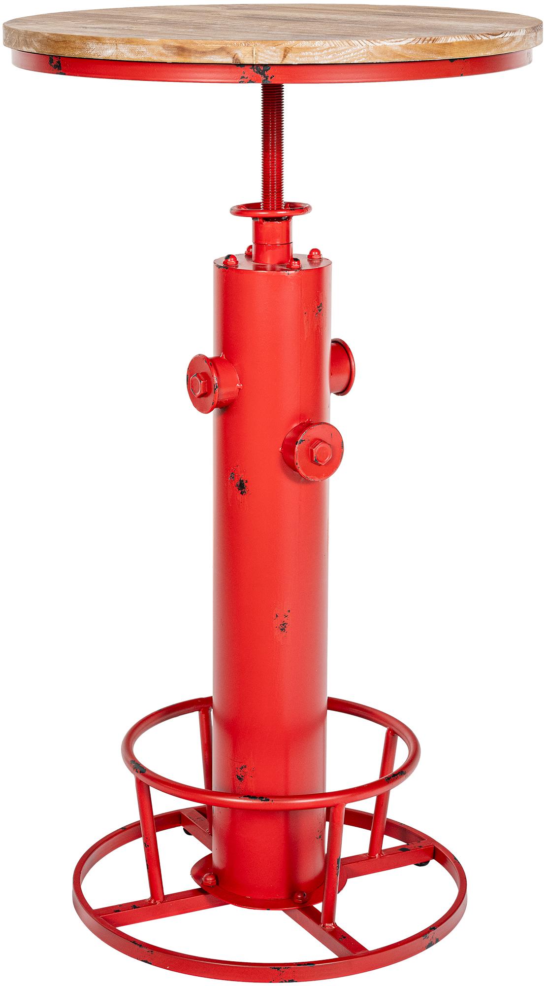 CLP Stehtisch Ruhr I H&ouml;henverstellbarer Bartisch mit Fu&szlig;ablage I Tischgestell aus Metall und Tischplatte aus Kiefernholz 