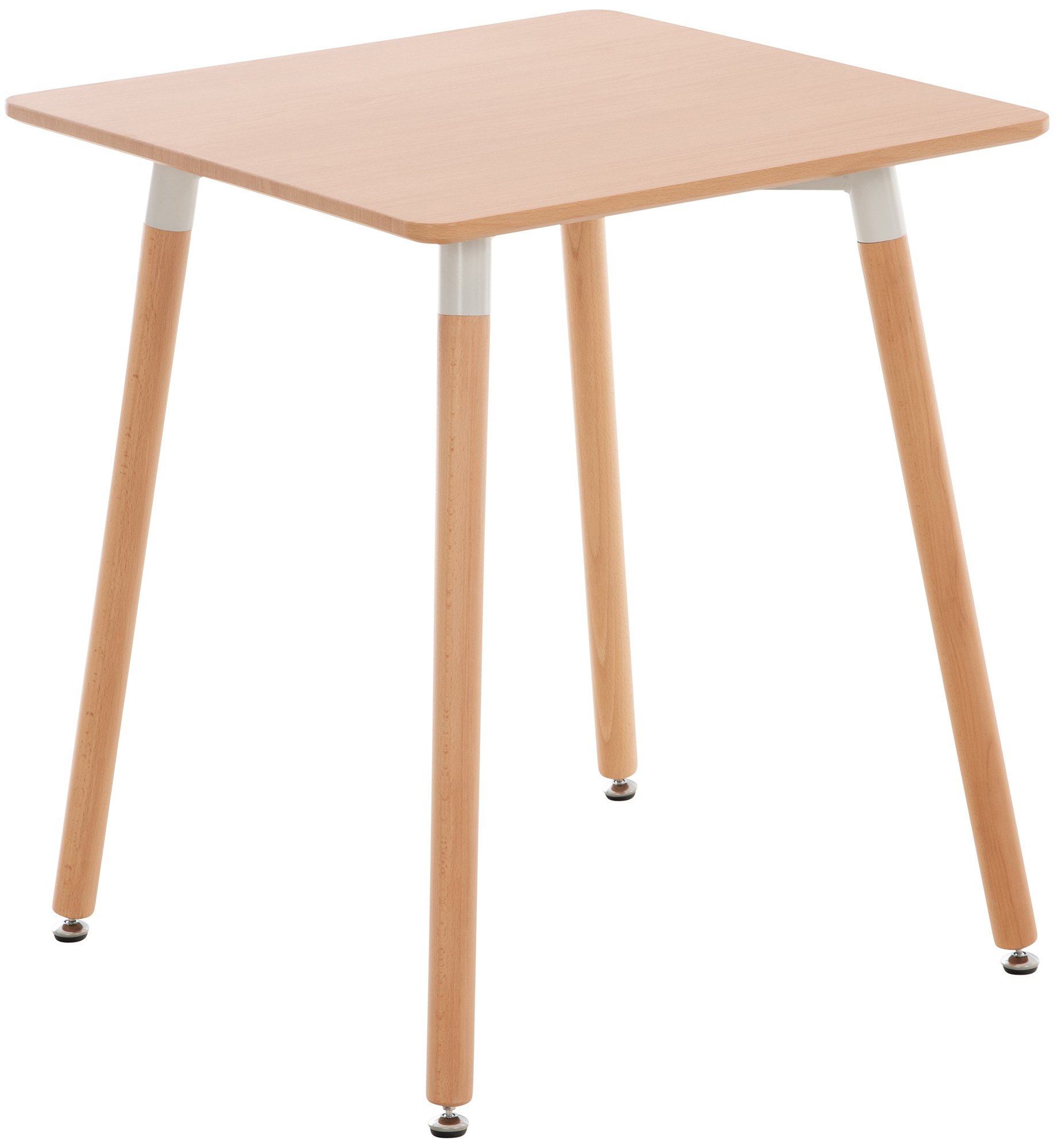 CLP K&uuml;chentisch Viborg I Esstisch Im Skandinavischen Design F&uuml;r Wohnzimmer Mit MDF Tischplatte I Buchenholzgestell, Justierbare Bodenschoner 