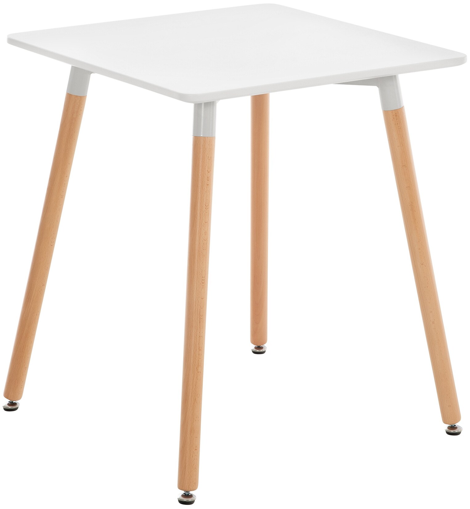 CLP Küchentisch Viborg I Esstisch Im Skandinavischen Design Für Wohnzimmer Mit MDF Tischplatte I Buchenholzgestell, Justierbare Bodenschoner