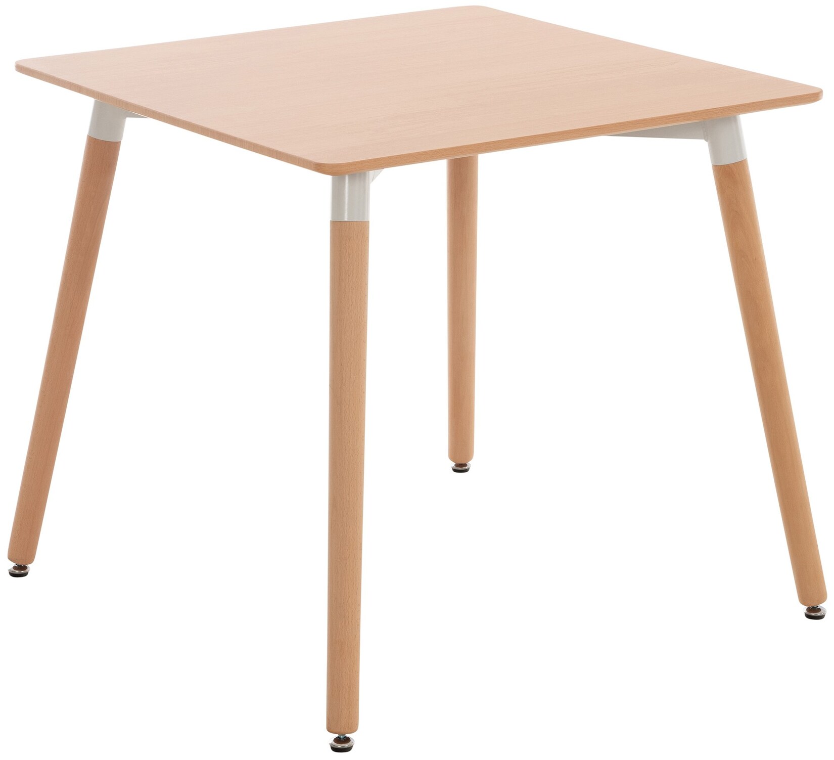 CLP Küchentisch Viborg I Esstisch Im Skandinavischen Design Für Wohnzimmer Mit MDF Tischplatte I Buchenholzgestell, Justierbare Bodenschoner