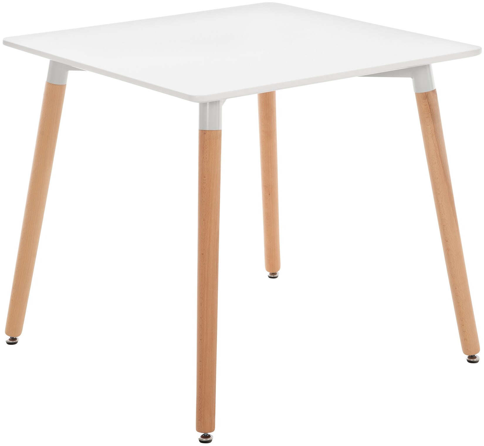 CLP Küchentisch Viborg I Esstisch Im Skandinavischen Design Für Wohnzimmer Mit MDF Tischplatte I Buchenholzgestell, Justierbare Bodenschoner