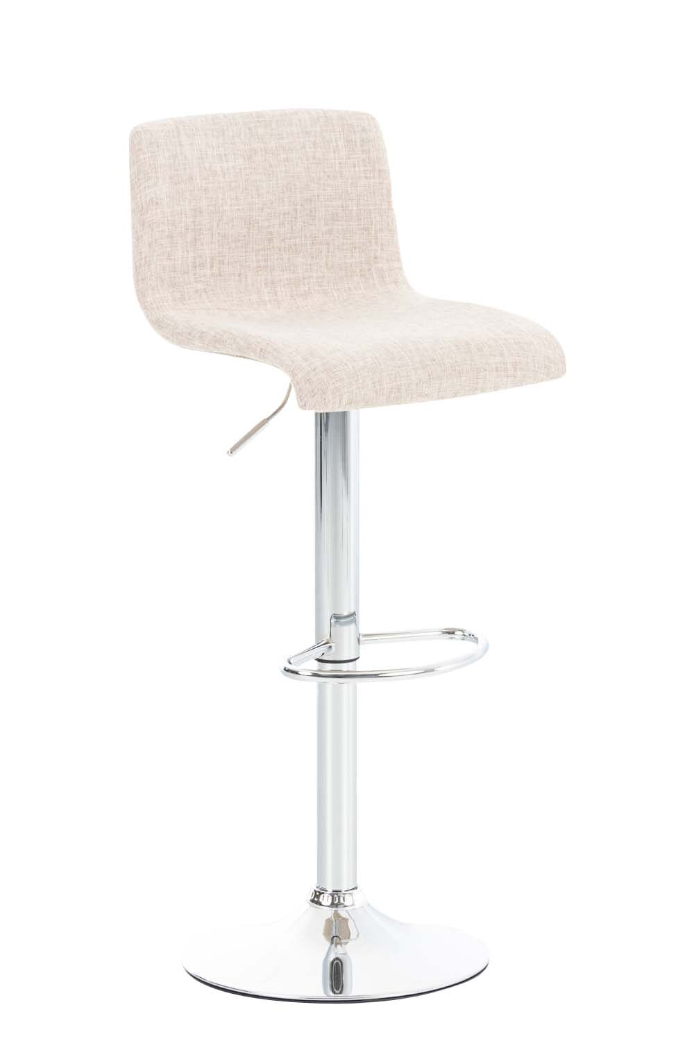 CLP Barhocker Hoover Stoff C Farbe: creme, Material Gestell: Metall in Chromoptik