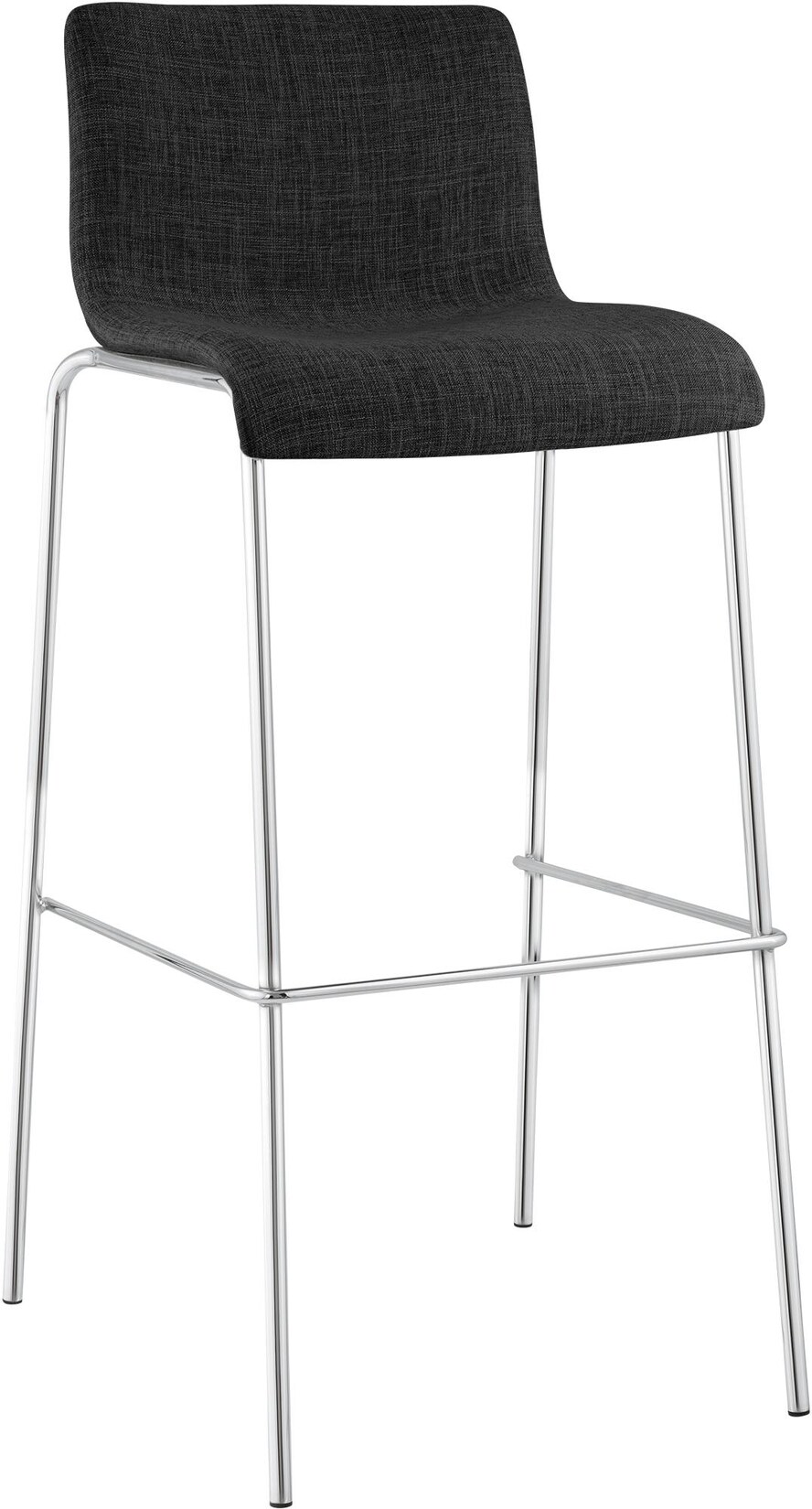 CLP Barhocker Hoover Stoff 4-Fuß Gestell Chrom Farbe: dunkelgrau, Gestell Farbe: chrom
